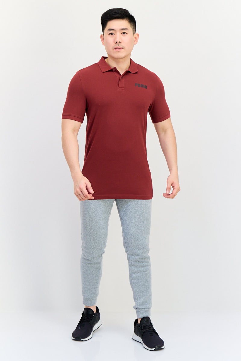 PUMA Men Sportswear Fit Brand Logo Outdoor Polo Shirt, Maroon - Image 4