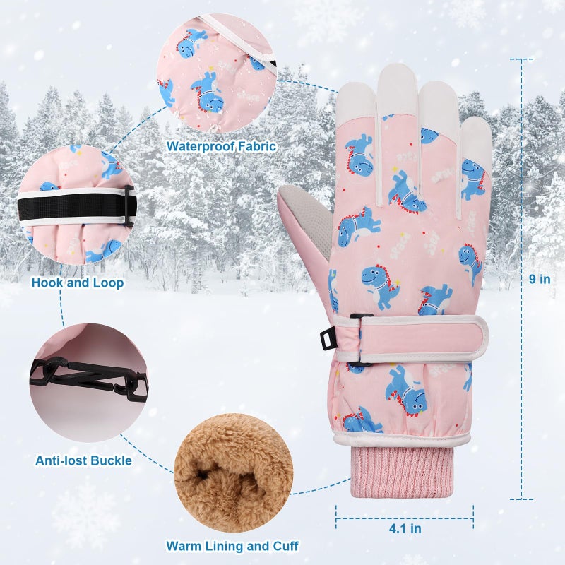 coclothy Winter Ski Gloves for Kids, Warmest Waterproof and Breathable Snow Gloves for Cold Weather, Touchscreen Snowboard Glove for Boys & Girls - Image 3