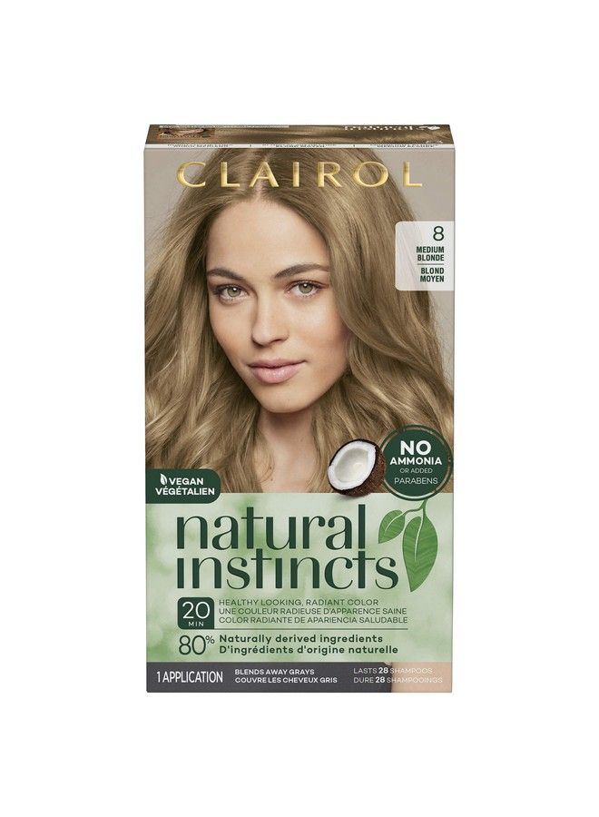 CLAIROL Natural Instincts Demipermanent Hair Dye 8 Medium Blonde Hair Color Pack Of 1 - Image 2