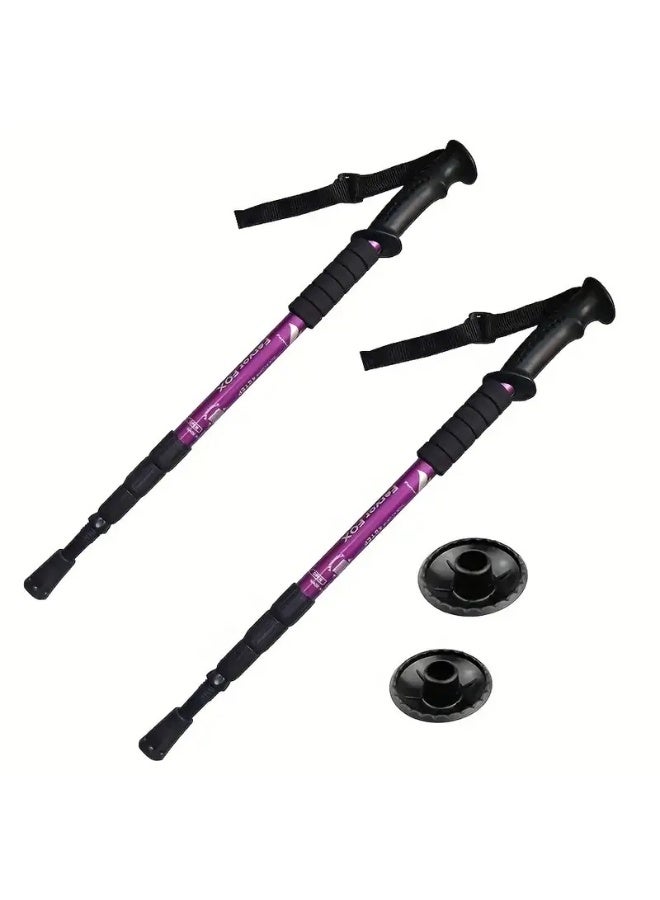 Earss Pair of Hiking Sticks – Collapsible Telescopic Lightweight Adjustable Anti-Shock Walking Poles for Men and Women – Ideal for Trekking, Camping, Mountaineering & Backpacking - Image 1