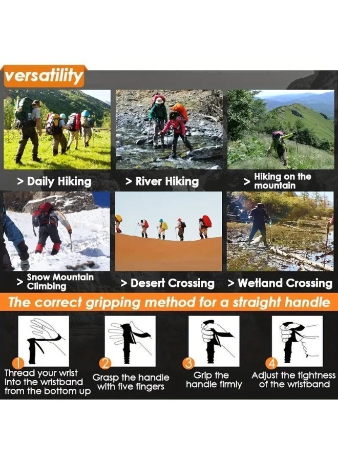 Earss Pair of Hiking Sticks – Collapsible Telescopic Lightweight Adjustable Anti-Shock Walking Poles for Men and Women – Ideal for Trekking, Camping, Mountaineering & Backpacking - Image 3