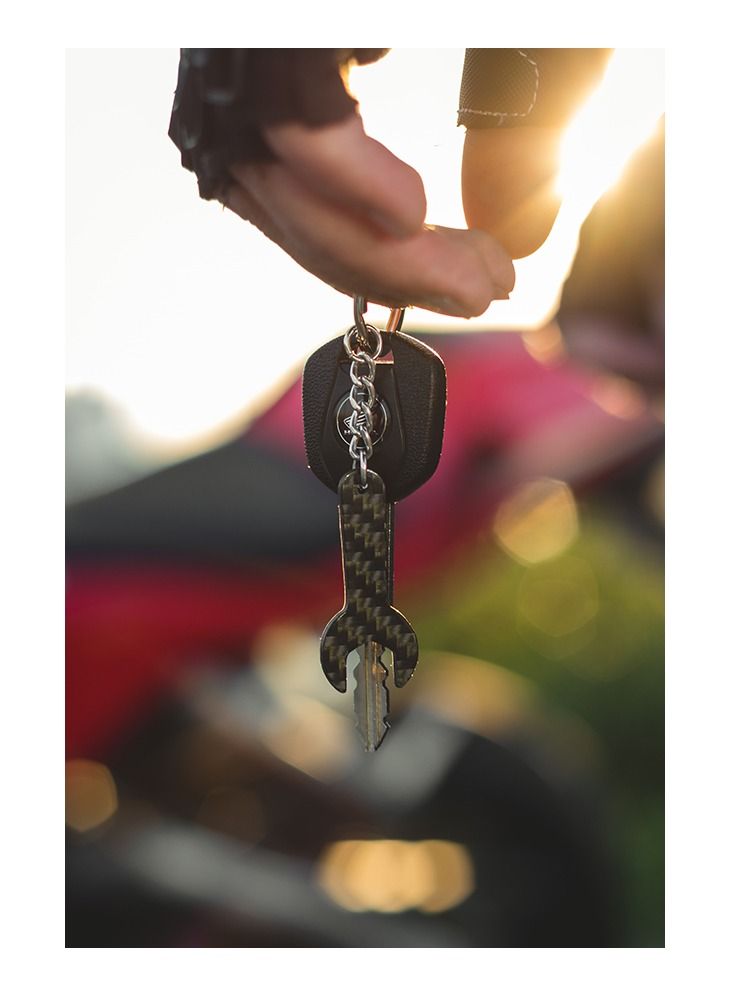 سي ار بي ان سلسلة مفاتيح من ألياف الكربون على شكل مفتاح  نسج قطني طويل - Image 3