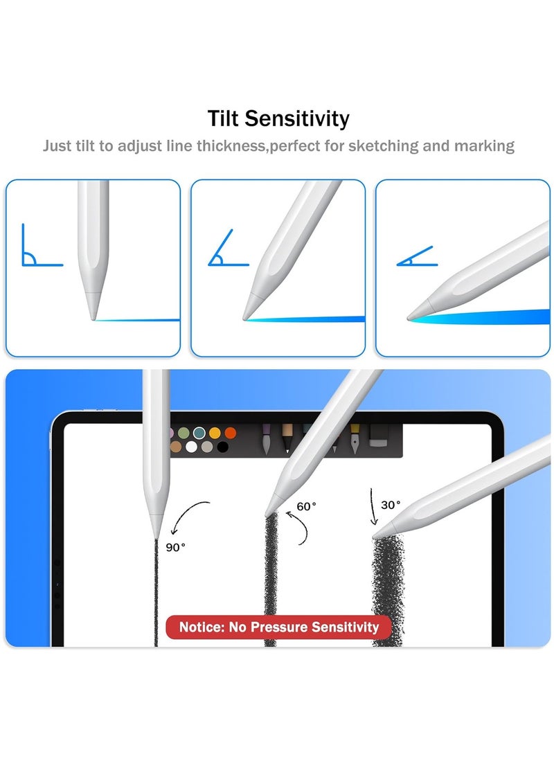 Stylus Pen for iPad 2024-2018 with Faster Charge,Tilt Sensor Compatible with iPad Pro 11/13 M4,iPad Air 11/13 M2,iPad Pro 11/12.9",iPad 10/9/8/7/6th,iPad Air 5/4/3rd,iPad Mini 7/6/5