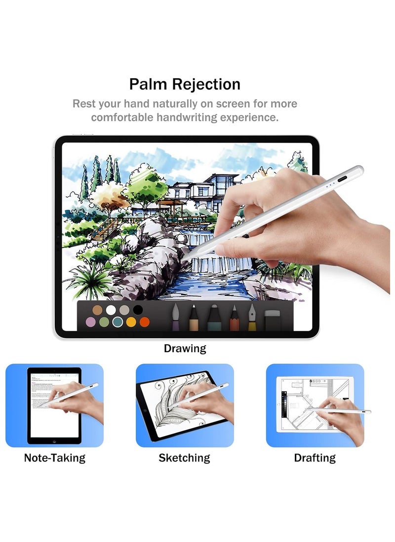 Stylus Pen for iPad 2024-2018 with Faster Charge,Tilt Sensor Compatible with iPad Pro 11/13 M4,iPad Air 11/13 M2,iPad Pro 11/12.9",iPad 10/9/8/7/6th,iPad Air 5/4/3rd,iPad Mini 7/6/5