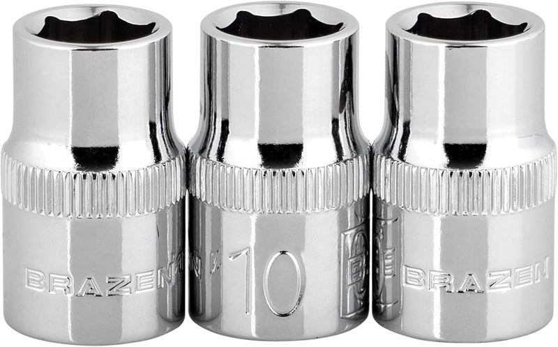 BraZen 10mm Socket Three Pack (3/8" Drive, 6pt, Shallow) - Image 1