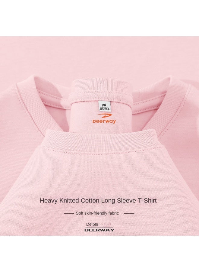 Women's Clothing】pure Cotton Long Sleeve T-shirt For Women, Breathable Knitted Round Neck Casual Sports Tee, Base Layer Top - Image 3