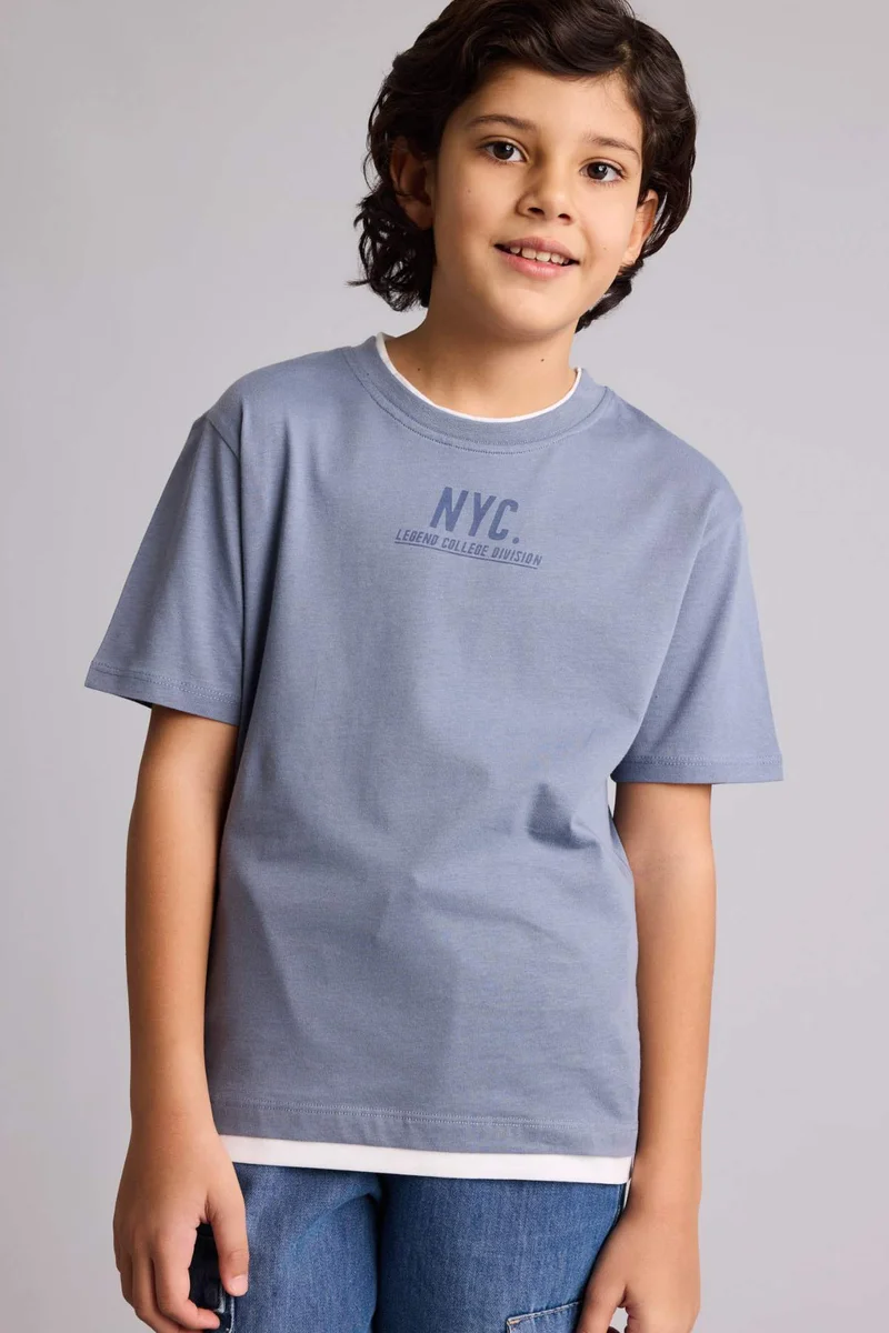 DeFacto Boy New Regular Fit Crew Neck Printed T-Shirt