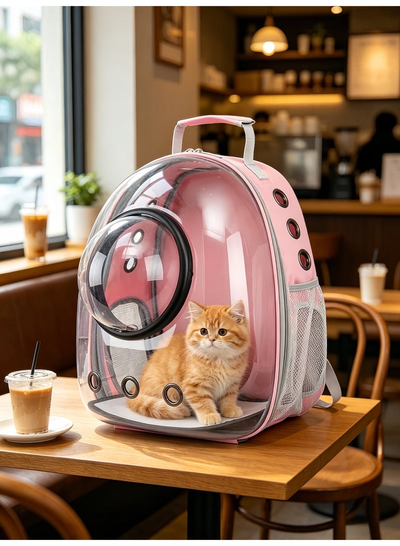 loven Comfortable and breathable pet backpack, meets aviation standards, suitable for kittens, puppies and rabbits (pink). - Image 3