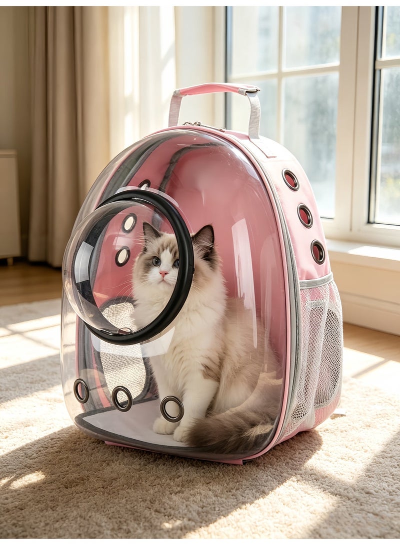 loven Comfortable and breathable pet backpack, meets aviation standards, suitable for kittens, puppies and rabbits (pink). - Image 4