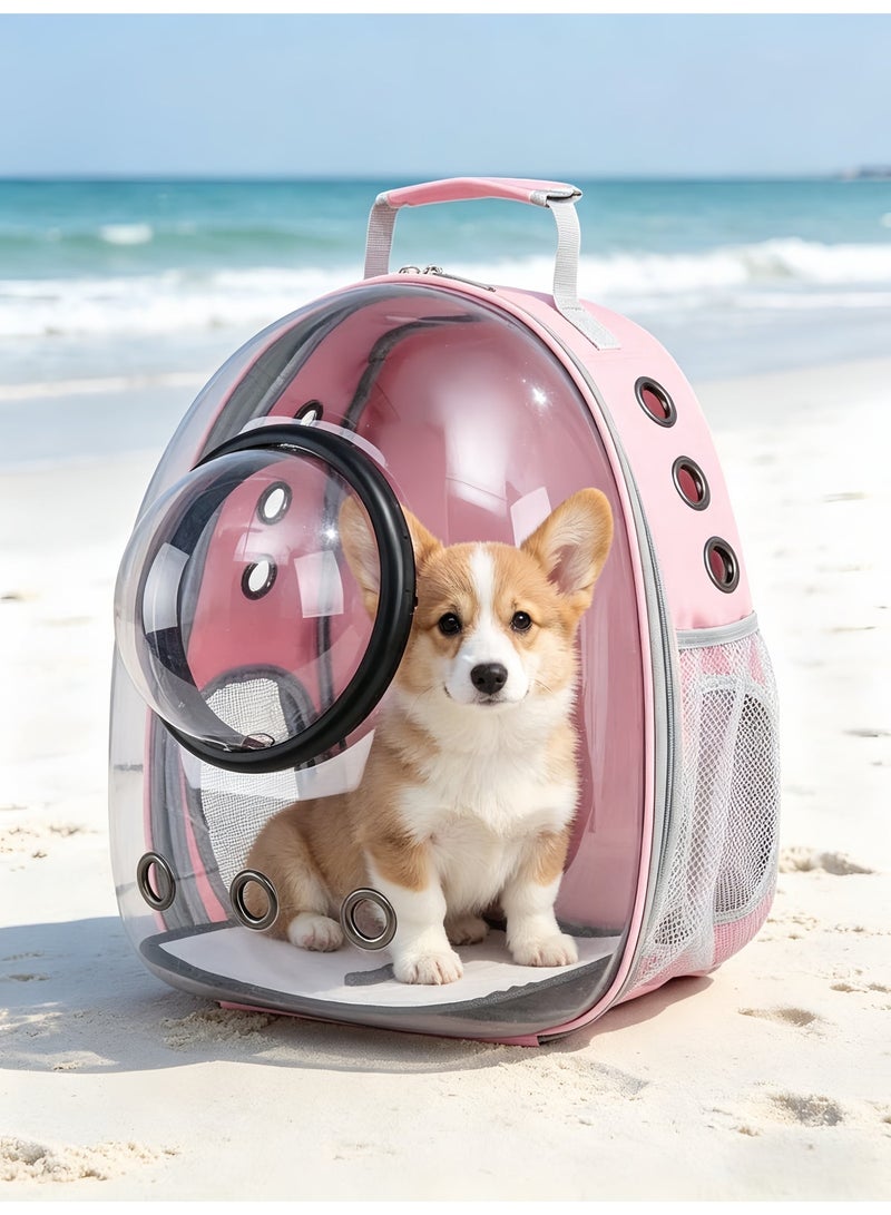 loven Comfortable and breathable pet backpack, meets aviation standards, suitable for kittens, puppies and rabbits (pink). - Image 2