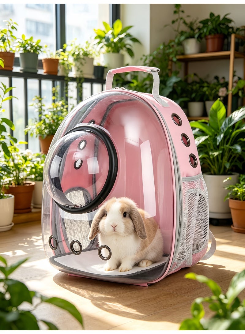 loven Comfortable and breathable pet backpack, meets aviation standards, suitable for kittens, puppies and rabbits (pink). - Image 5