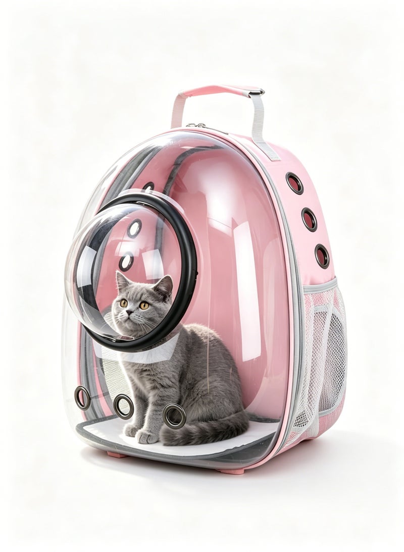 loven Comfortable and breathable pet backpack, meets aviation standards, suitable for kittens, puppies and rabbits (pink). - Image 1