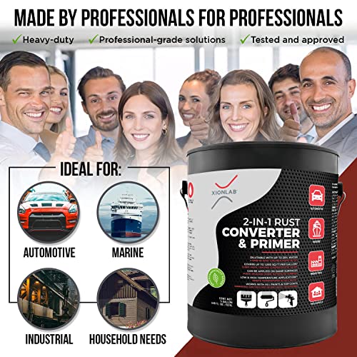 Xion Lab 2-in-1 Rust Converter & Metal Primer - Concentrate Covers Up to 4X More - Industrial Grade Water Based - UV Resistant Rust Reformer & Inhibitor - No Top Coat Needed - Works On Damp Surfaces - Image 3