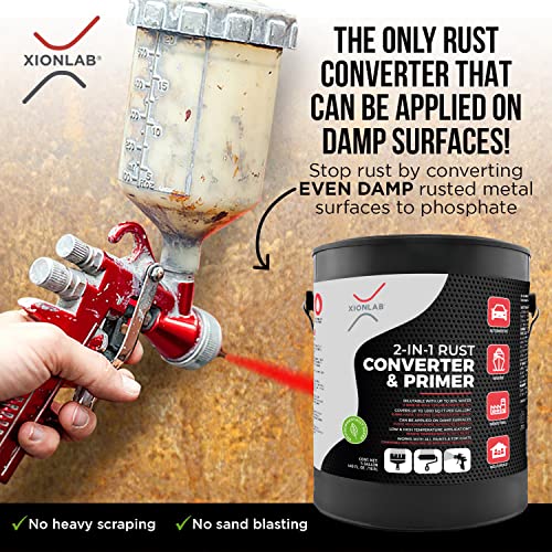 Xion Lab 2-in-1 Rust Converter & Metal Primer - Concentrate Covers Up to 4X More - Industrial Grade Water Based - UV Resistant Rust Reformer & Inhibitor - No Top Coat Needed - Works On Damp Surfaces - Image 5