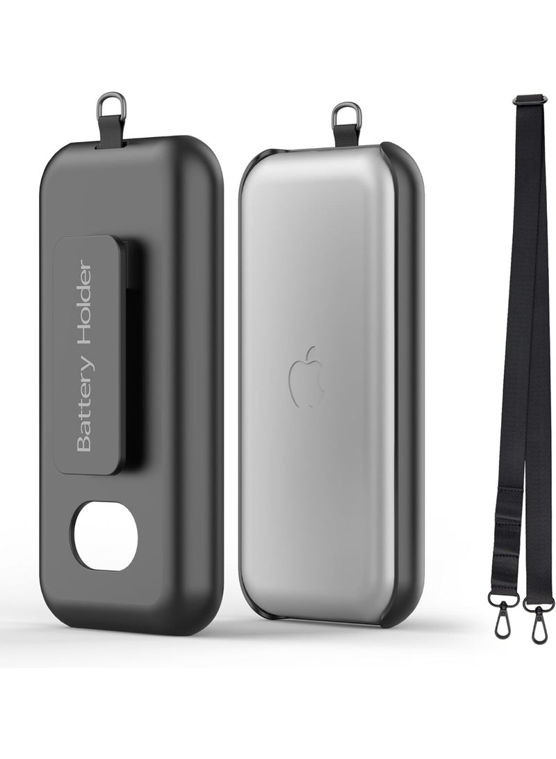 Zikra Battery Case for Apple Vision Pro VR, Portable WaterProof Battery Holder with Belt Clip and Cross-Body Strap, All Around Protect Battery Holder for Apple VR Accessories, Black - Image 1