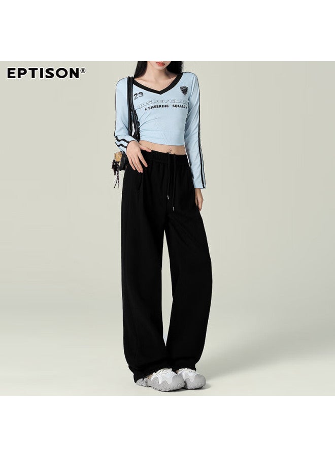 EPTISON Yipintiancheng Autumn Straight Wide-leg Casual Pants, Women's Knitted Sweatpants, High-end Loose-fitting Slimming Joggers - Image 4
