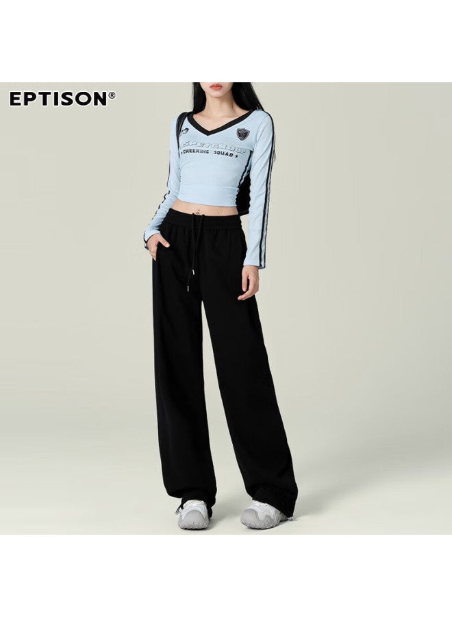 EPTISON Yipintiancheng Autumn Straight Wide-leg Casual Pants, Women's Knitted Sweatpants, High-end Loose-fitting Slimming Joggers - Image 2
