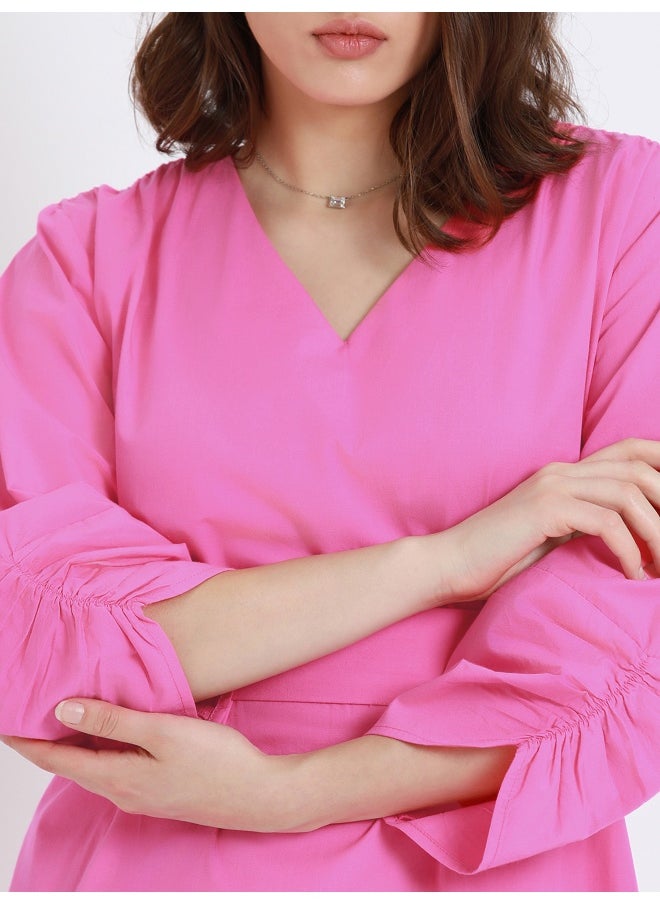 Dennis Lingo Pink Dress for Women - 100% Cotton, Regular Fit  - Image 5