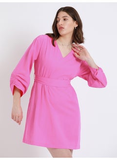 Dennis Lingo Pink Dress for Women - 100% Cotton, Regular Fit  - Image 3