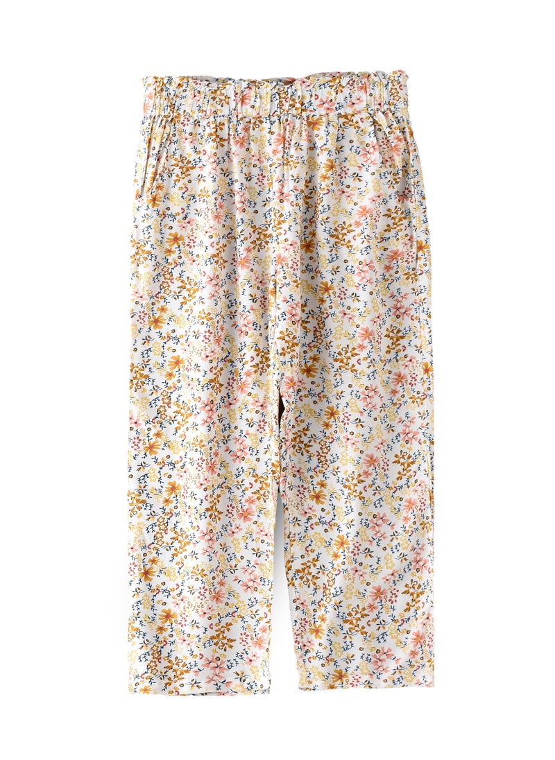 Jelliene Blooming Breeze Style: Girls Floral Viscose Pants Breezy Comfort & Effortless Chic  - Image 1