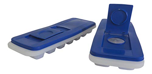 Home Style 2-Pack No-Spill Ice Cube Trays with Lids – BPA-Free, Easy Release & Stackable Freezer Trays – Covered Ice Molds for Drinks, Whiskey, Cocktails, and Juice – Blue - Image 4