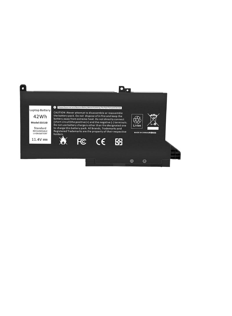 Terabyte REPLACEMENT 11.4V 42Wh (DJ1J0 PGFX4) Laptop battery compatible for Dell Latitude 7280 7290 7380 7390 7480 7490 Lithium-Ion Battery 451-BBZL PGFX4 ONFOH DJ1JO Replacement - Image 1