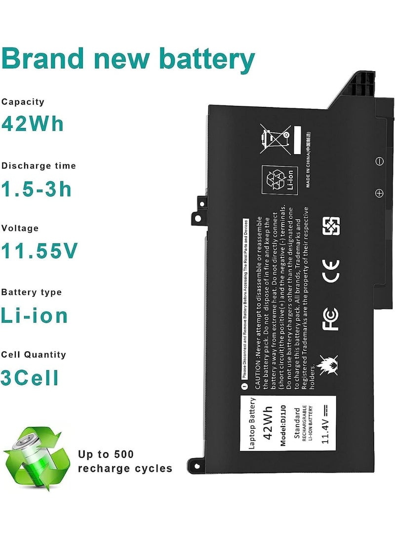 Terabyte REPLACEMENT 11.4V 42Wh (DJ1J0 PGFX4) Laptop battery compatible for Dell Latitude 7280 7290 7380 7390 7480 7490 Lithium-Ion Battery 451-BBZL PGFX4 ONFOH DJ1JO Replacement - Image 2