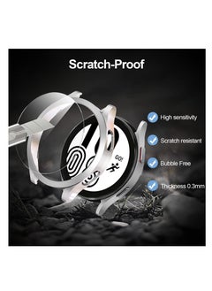 Y&D [5+5 Pack] Compatible for Samsung Galaxy Watch 4 44mm Screen Protector Case Matte PC Bumper Cover+5 Tempered Glass Films Watch4 Accessories  - Image 4