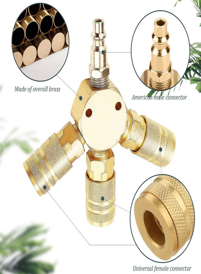 Pacify 3 Way Air Manifold Steel 1/4'' Universal Air Hose Splitter Air Compressor Quick Connect Fittings Air Compressor Splitter - Image 3