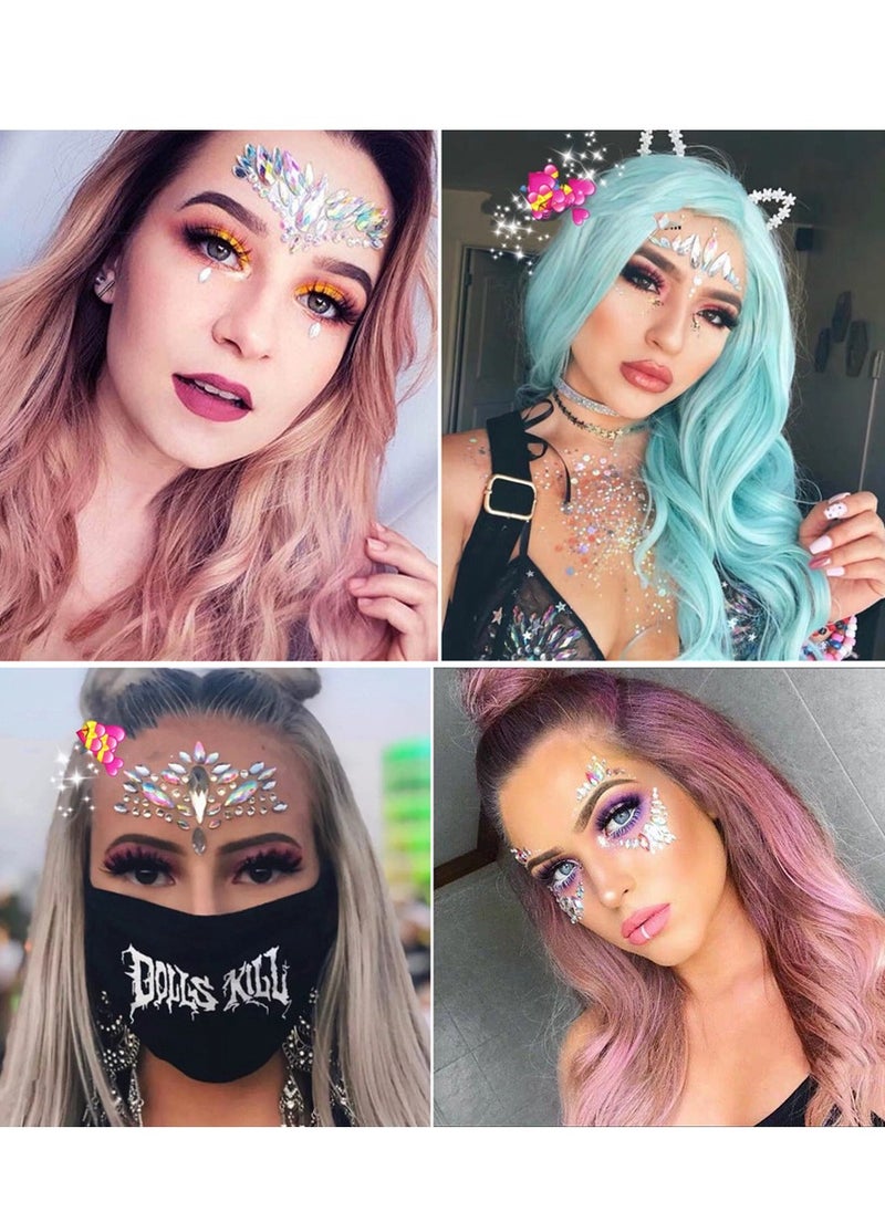 Generic Iridescent Tears Face Gems Temporary Tattoo Sticker 2Pcs  - Image 4