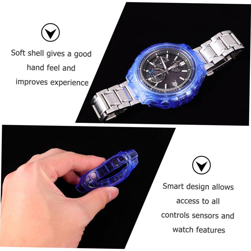 Tofficu Transparent Blue TPU Case For Smartwatch Full Protection Scratch Resistant Soft Shell - Image 5