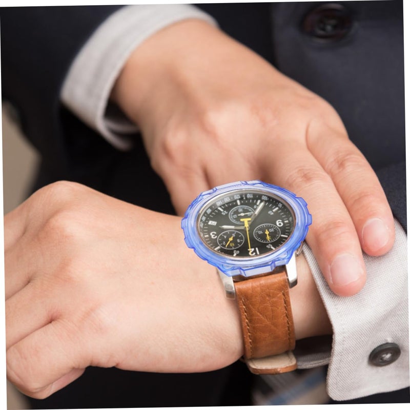Tofficu Transparent Blue TPU Case For Smartwatch Full Protection Scratch Resistant Soft Shell - Image 4