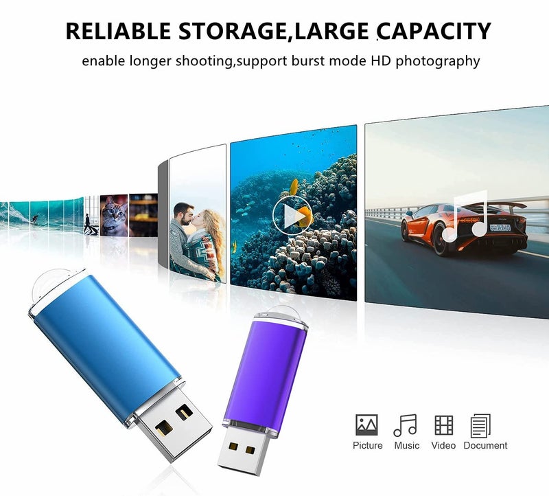K&ZZ 16GB USB Flash Drive 5 Pack USB 2.0 Thumb Drives Memory Stick Gig Drive 16G Pen Drive USB Stick Flash Stick Jump Drive for PC Laptop, Multicolored - Image 3