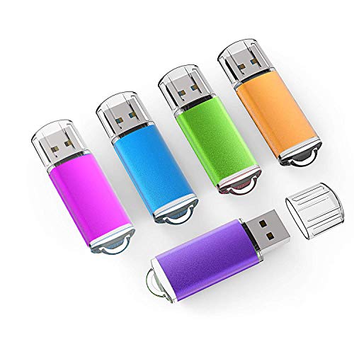 K&ZZ 16GB USB Flash Drive 5 Pack USB 2.0 Thumb Drives Memory Stick Gig Drive 16G Pen Drive USB Stick Flash Stick Jump Drive for PC Laptop, Multicolored - Image 1