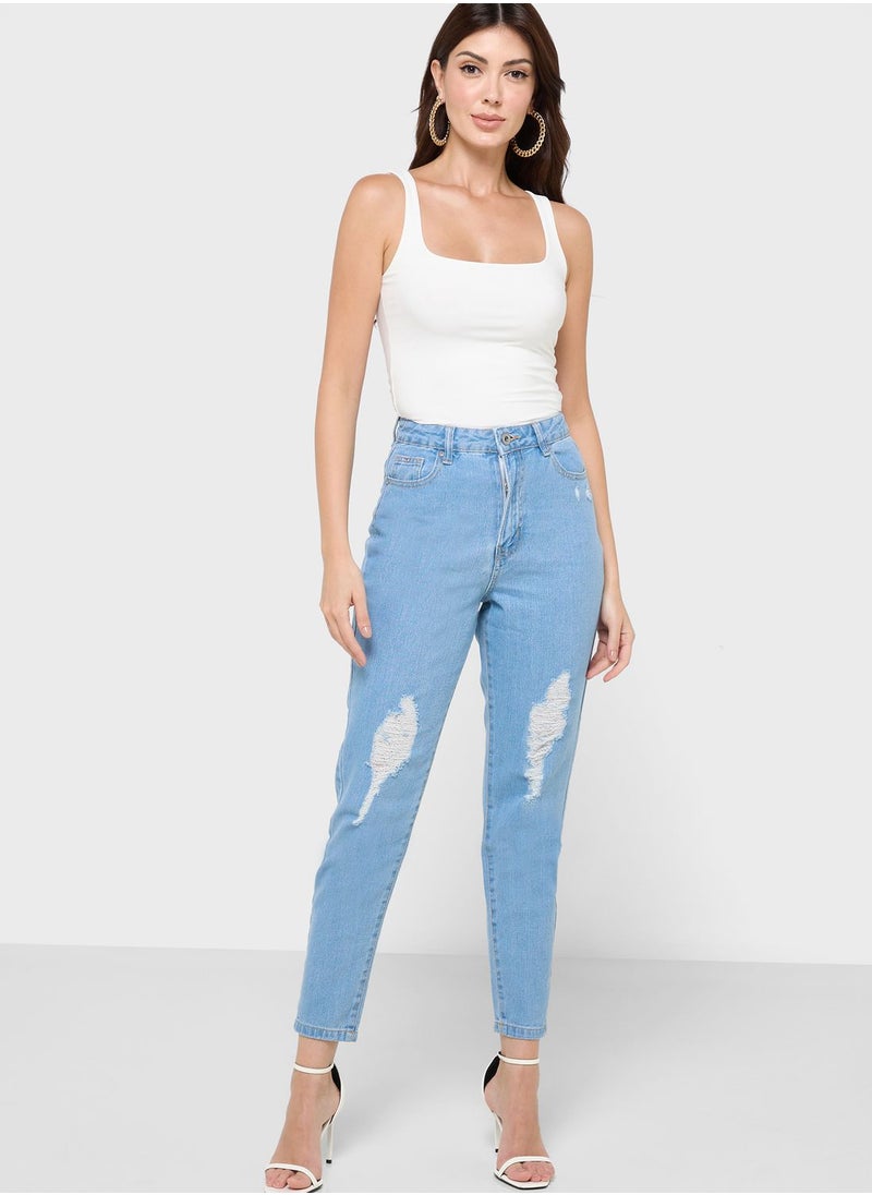 boohoo High Waisted Mom Jeans  - Image 5