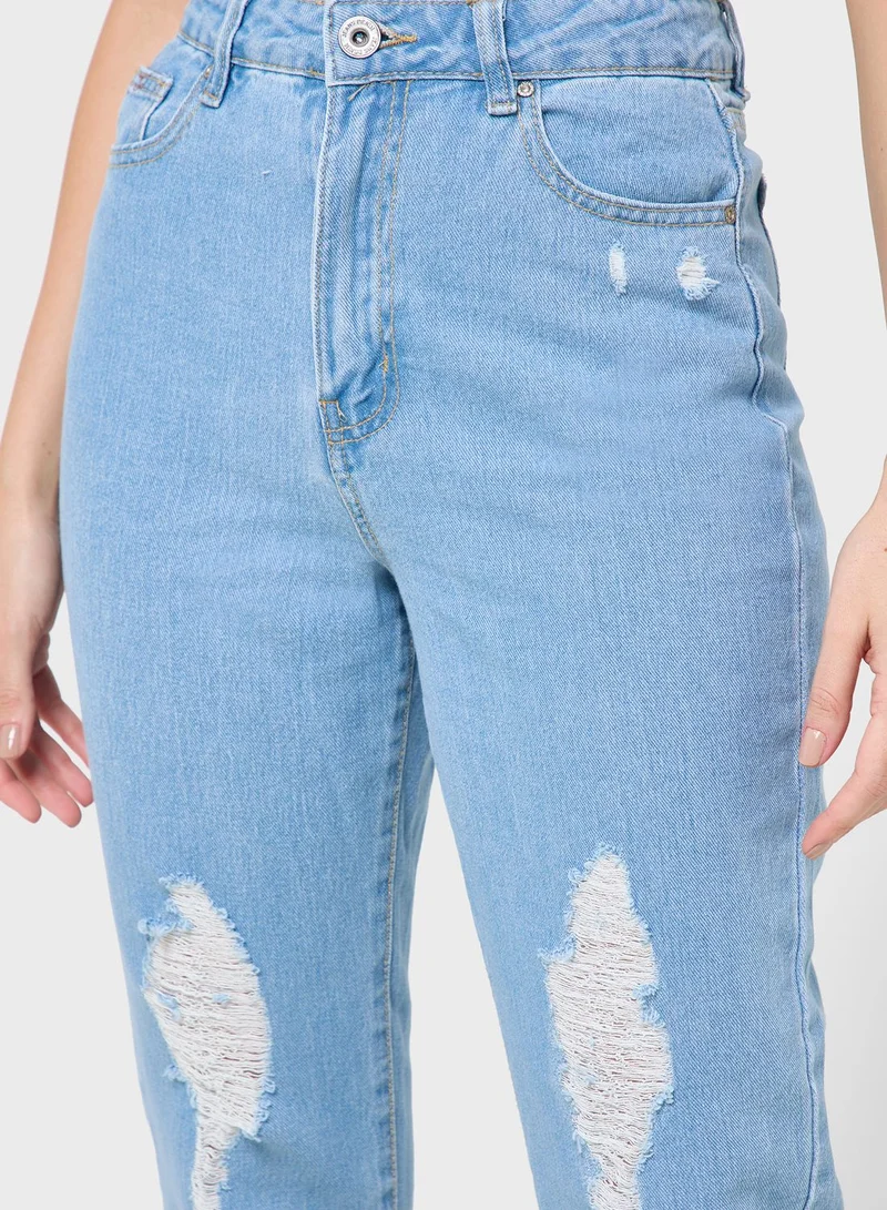 boohoo High Waisted Mom Jeans
