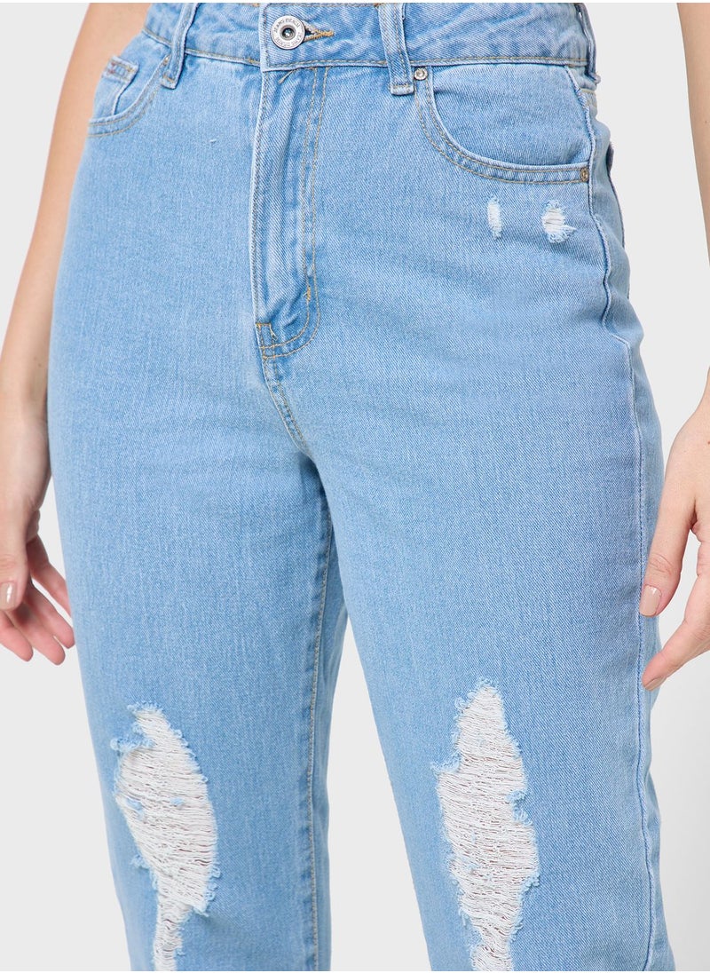 boohoo High Waisted Mom Jeans  - Image 3