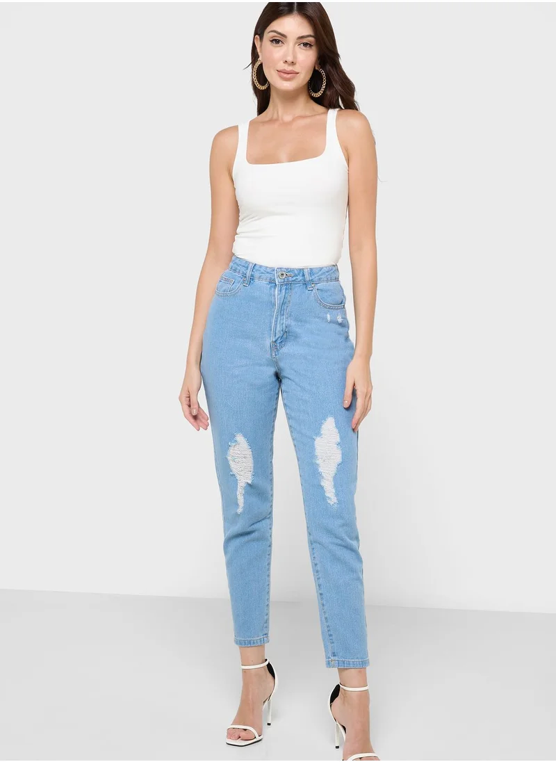 boohoo High Waisted Mom Jeans