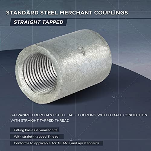 SUPPLYGIANT Supply Giant NHTD0300 1" Straight Merchant Steel Coupling With Galvanized Coating" - Image 3