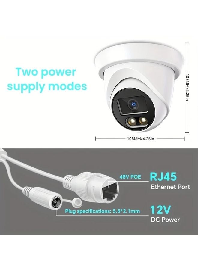 N AG483LWp 4K AI POE Security Camera 8MP Color Night Vision H265 Indoor Ceiling Mount - Image 2
