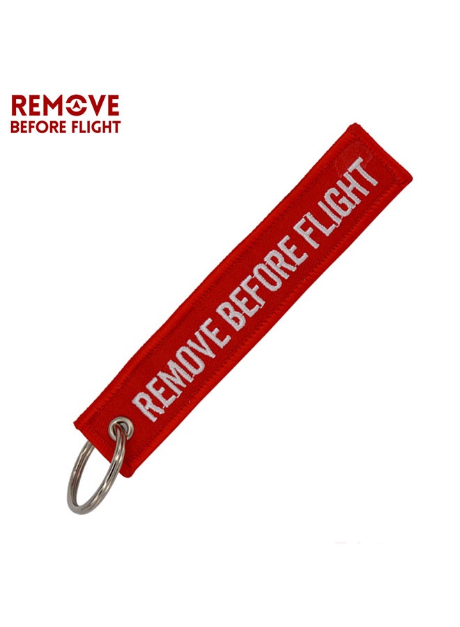 Generic Colorful Aviation Gift Woven Label Keychain Keychain Remove Before Flight Commemorative Keychain 