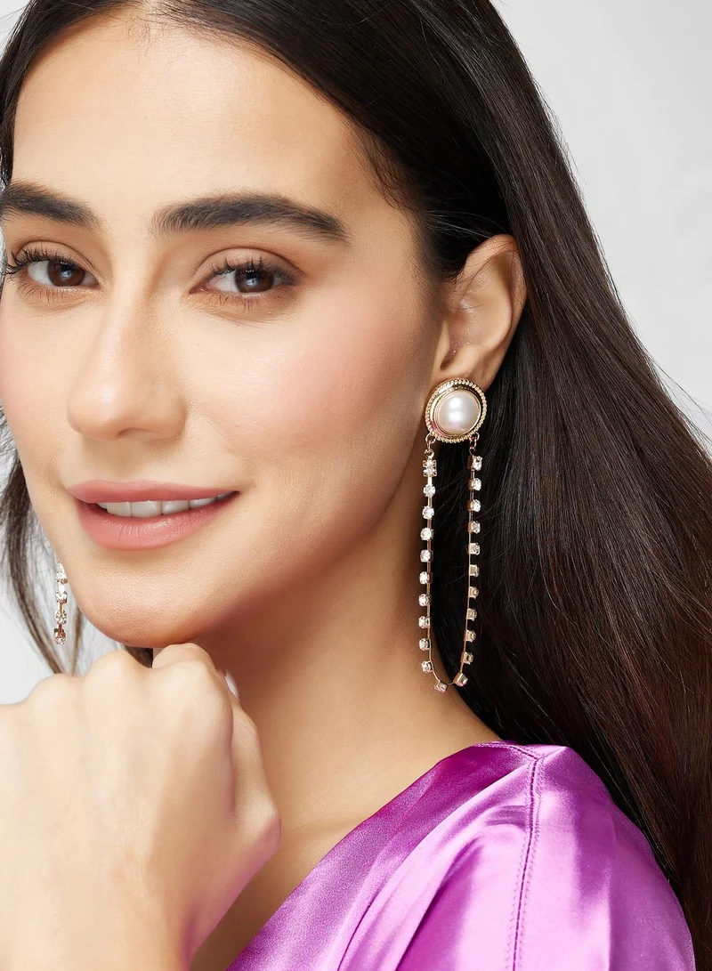 Ella Limited Edition Pearl Stud Diamante Earrings