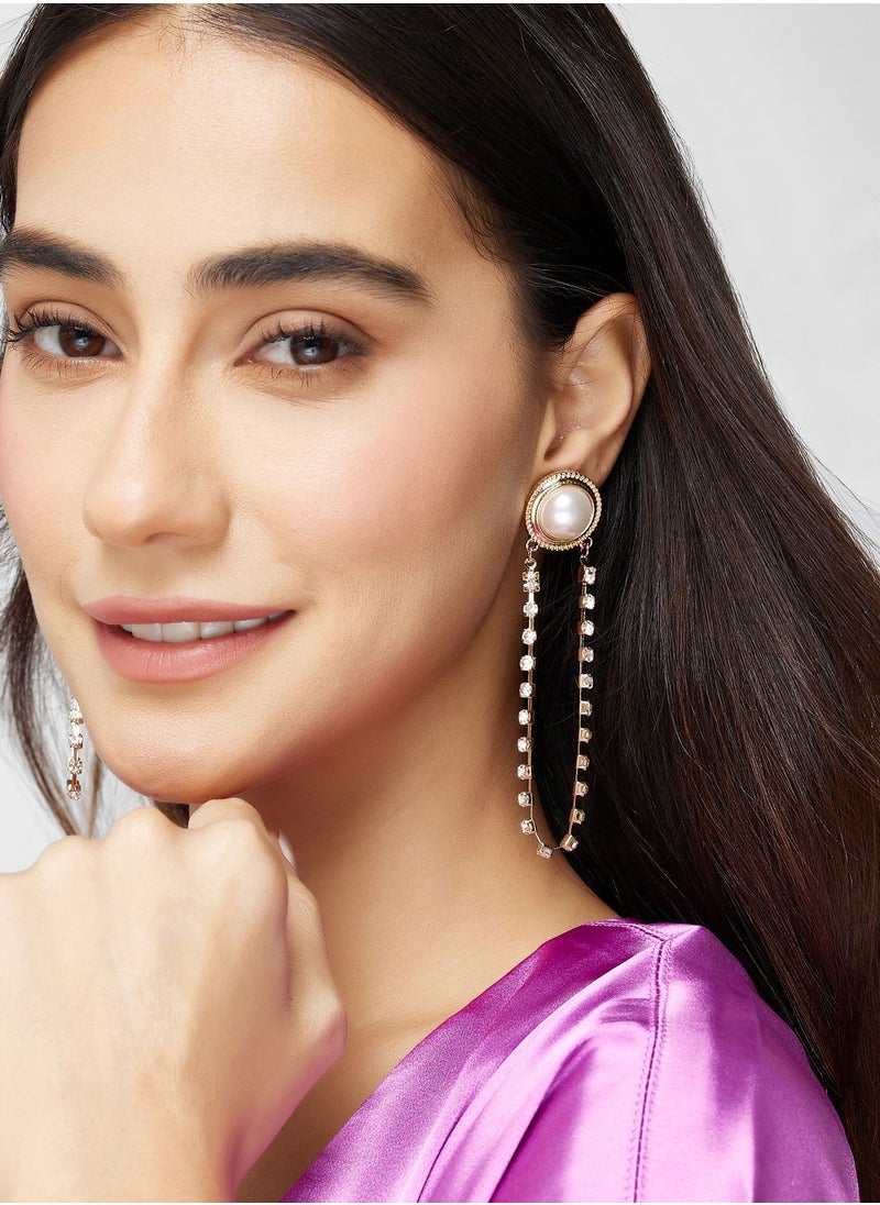 Ella Limited Edition - Pearl Stud Diamante Earrings - Image 1