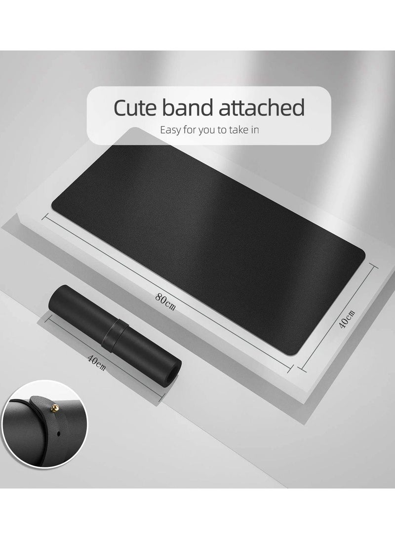 Cool Baby COOLBABY Office Desk Pad, Ultra Thin Waterproof Gaming Mouse Pad, Dual Use Desk Writing Mat Extended Keyboard Pad(80*40 CM，Black+Black) - Image 2