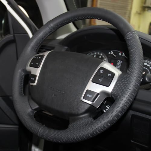 JI Loncky Genuine Leather Auto Custom Steering Wheel Covers for Toyota Land Cruiser 2008-2015 / Toyota Tundra 2007 2008 2009 2010 2011 2012 2013/ Toyota Sequoia 2008 2009 2010 2011 2012 2013 Accessories - Image 3