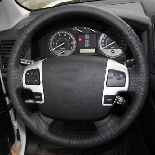 JI Loncky Genuine Leather Auto Custom Steering Wheel Covers for Toyota Land Cruiser 2008-2015 / Toyota Tundra 2007 2008 2009 2010 2011 2012 2013/ Toyota Sequoia 2008 2009 2010 2011 2012 2013 Accessories - Image 5