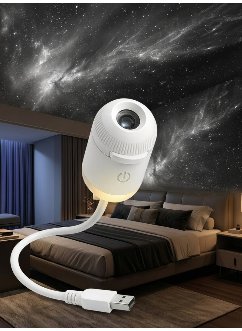 JOUDIYA 2-in-1 Galaxy Projector Night Light with 12 Sliding Projection Films, Adjustable Brightness & Focus, 360° Rotating Design, USB Starry Sky Night Light Projector for Bedroom Car Ceiling Decor - Image 1
