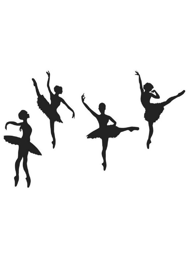 Amaonm Creative Dancing Girls Wall Decals Removable Vinyl Black Diy Ballet Girl Wall Art Decor Stickers For Nursery Rooms Girls Bedroom Living Room Women Ballerina Teens Room Wall Decoration (Black) - Image 1