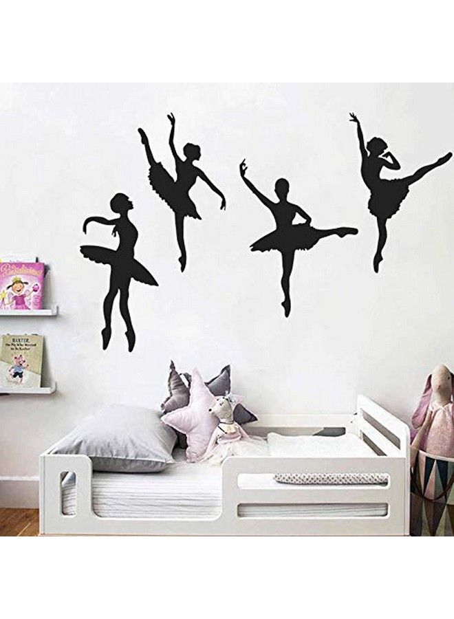 Amaonm Creative Dancing Girls Wall Decals Removable Vinyl Black Diy Ballet Girl Wall Art Decor Stickers For Nursery Rooms Girls Bedroom Living Room Women Ballerina Teens Room Wall Decoration (Black) - Image 4