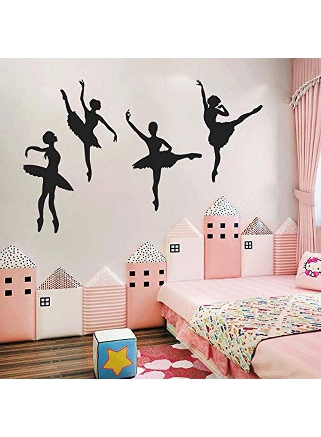 Amaonm Creative Dancing Girls Wall Decals Removable Vinyl Black Diy Ballet Girl Wall Art Decor Stickers For Nursery Rooms Girls Bedroom Living Room Women Ballerina Teens Room Wall Decoration (Black) - Image 5